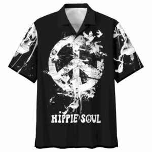 Hippie Hawaiian Shirt Vintage 70s Peace Sign Style NV-HIPPIE-11
