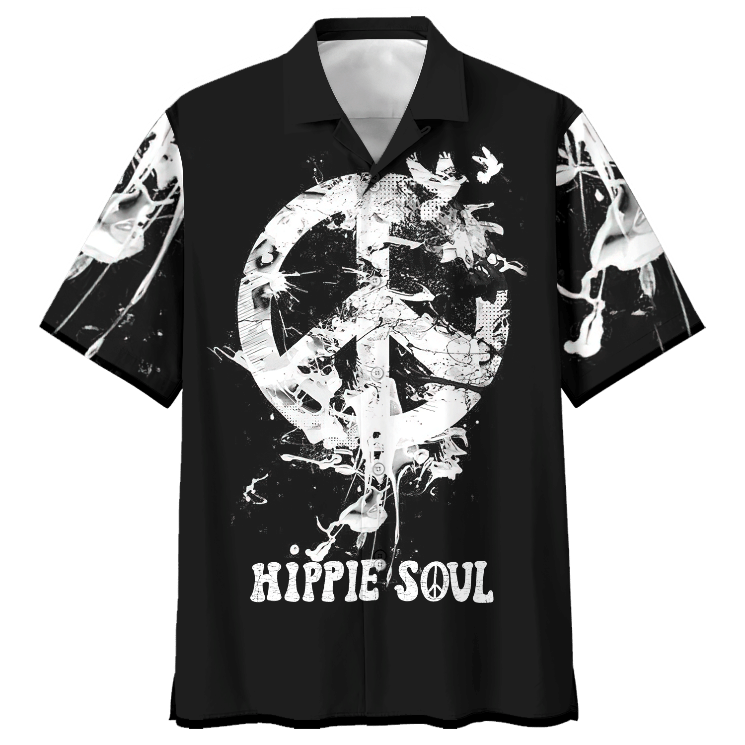 Hippie Hawaiian Shirt Vintage 70s Peace Sign Style NV-HIPPIE-11 Hippie Hawaiian Shirt Vintage 70s Peace Sign Style NV-HIPPIE-11