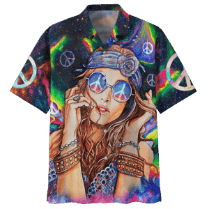 Hippie Hawaiian Shirt Vintage Psychedelic Beach Style DBA-1103-HP-07