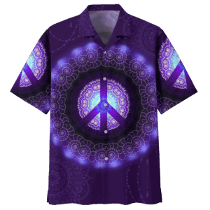 Hippie Hawaiian Shirt Vintage Peace Love Summer Style DBA-1103-HP-06
