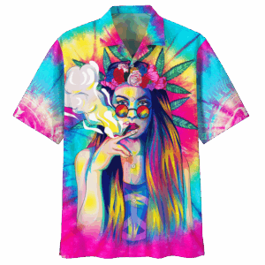 Hippie Hawaiian Shirt Retro Psychedelic Beach Style HBL-HP-16