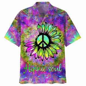 Hippie Hawaiian Shirt Groovy Peace Love Summer Style HBL-HP-10