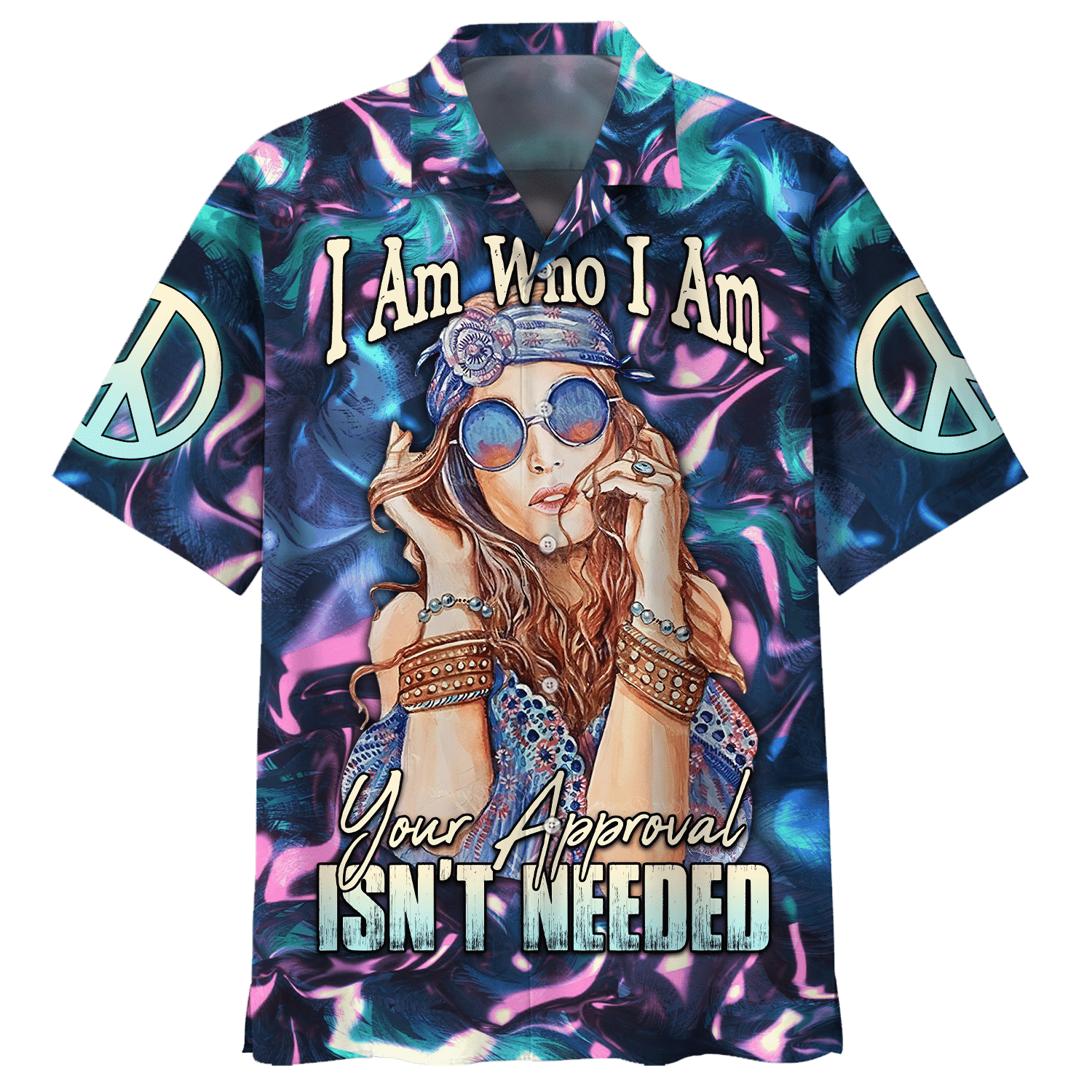 Hippie Hawaiian Shirt Retro 70s Festival Style HBL-HP-04 Hippie Hawaiian Shirt Retro 70s Festival Style HBL-HP-04