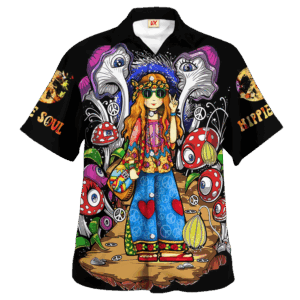 Hippie Hawaiian Shirt Vintage Retro Beach Style NV-HP-26