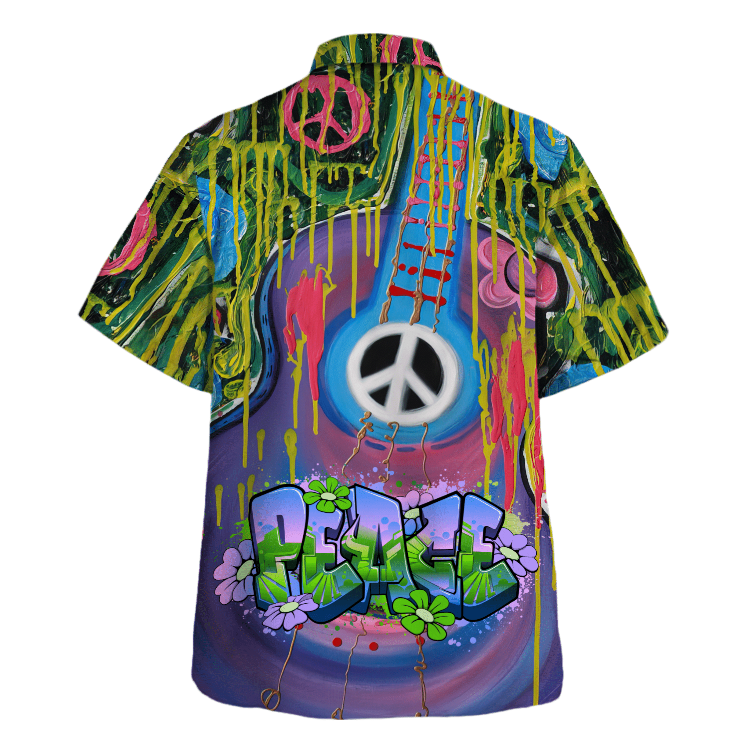 Hippie Hawaiian Shirt Groovy Summer Festival Style HBL-HP-30 Hippie Hawaiian Shirt Groovy Summer Festival Style HBL-HP-30