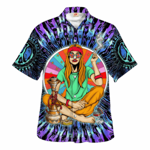 Hippie Hawaiian Shirt Psychedelic Festival Beach Style HBL-HP-33