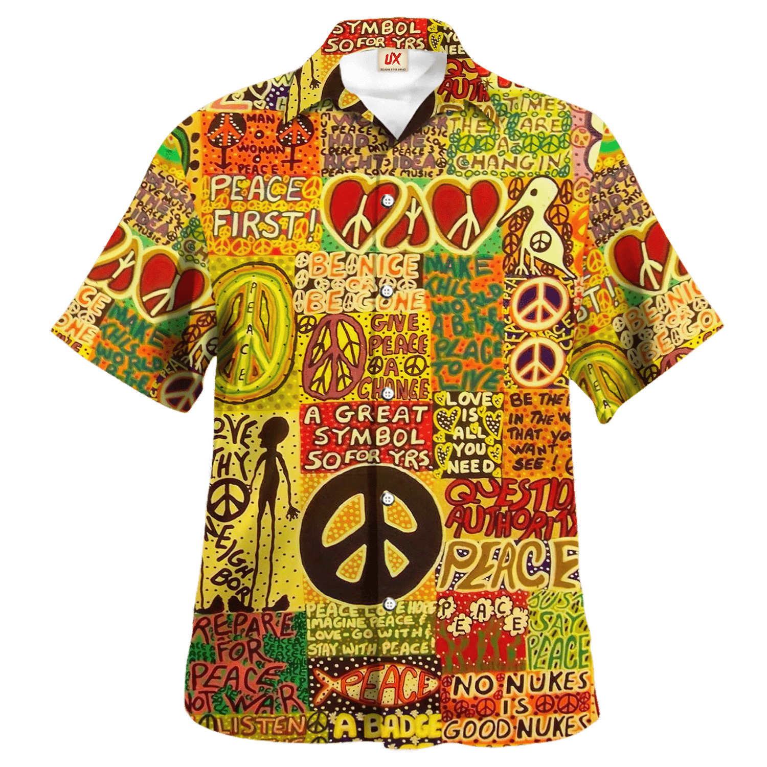 Hippie Hawaiian Shirt Vintage Festival Beach Style NV-HP-20 Hippie Hawaiian Shirt Vintage Festival Beach Style NV-HP-20