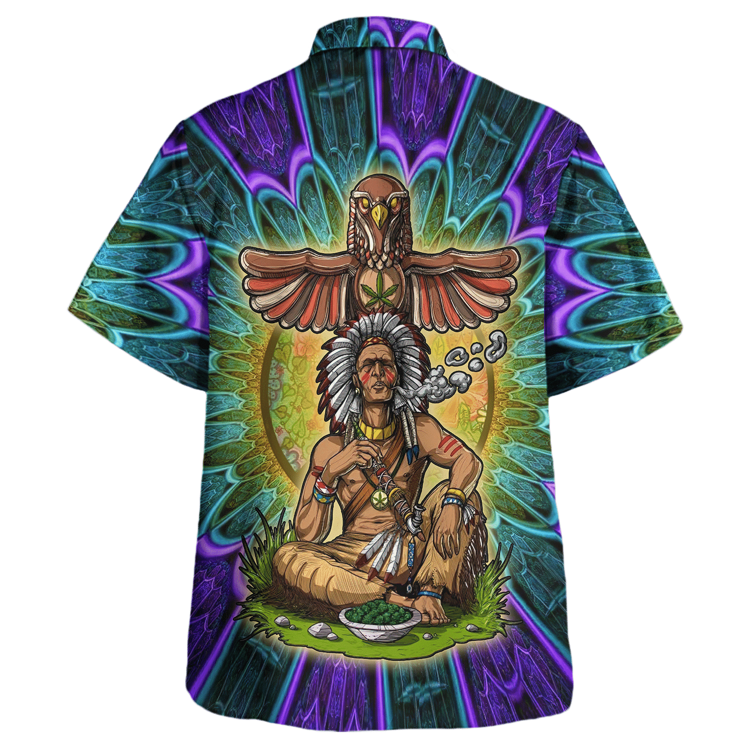 Hippie Hawaiian Shirt Retro 70s Festival Beach Style NV-HP-21 Hippie Hawaiian Shirt Retro 70s Festival Beach Style NV-HP-21