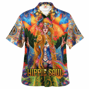 Hippie Hawaiian Shirt Vintage Peace Love Beach Style NV-HP-37