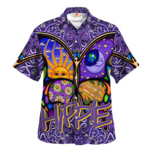 Hippie Hawaiian Shirt Psychedelic Vacation Beach Style HBL-HP-57