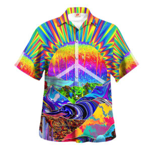 Hippie Hawaiian Shirt Psychedelic Festival Gift NVHI37