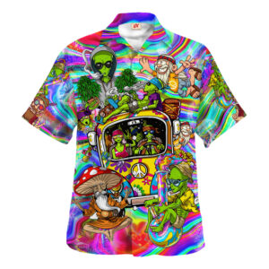 Hippie Hawaiian Shirt Groovy Retro Festival Gift HBLTHI28