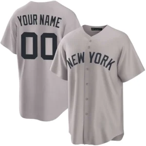 Custom Yankees Jersey Gray Personalized – for Adults, Youth & Kids