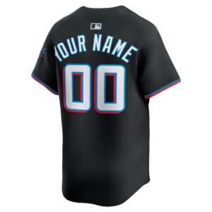 Miami Marlins custom jersey black back