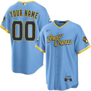 Custom Milwaukee Brewers Light Blue Jersey Personalized – for Adults, Youth & Kids