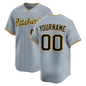 Custom Pittsburgh Pirates Gray Jersey Personalized – for Adults, Youth & Kids