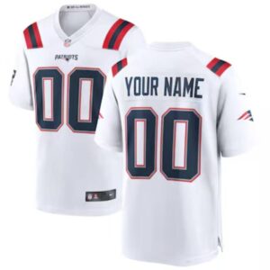 New England Patriots Personalized NFL White Jersey – Name & Number