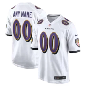 Baltimore Ravens Personalized NFL White Jersey – Name & Number