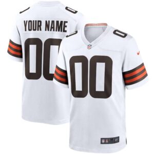 Cleveland Browns Personalized NFL Game Road White Jersey – Name & Number