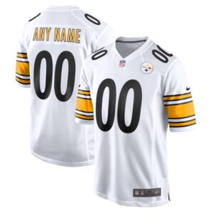 Pittsburgh Steelers Personalized NFL White Game Jersey – Name & Number