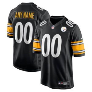 Pittsburgh Steelers Personalized NFL Black Game Jersey – Name & Number
