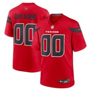 Houston Texans Personalized NFL Red Game Jersey – Name & Number
