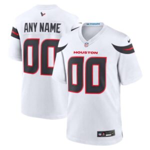 Houston Texans Personalized NFL White Game Jersey – Name & Number