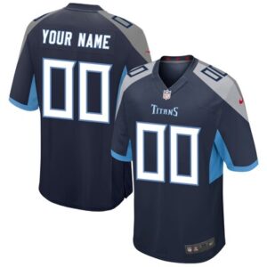 Tennessee Titans Personalized Navy NFL Game Jersey – Name & Number