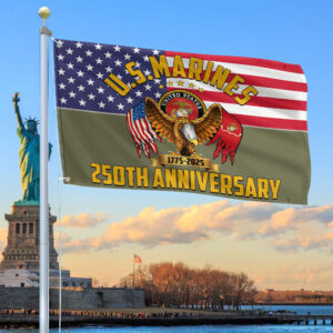 Premium USMC Grommet Flag VPVC120027, 250th Anniversary Marine Corps Flag, Gifts For Marine Veteran, Best Gifts On Father’s Day, Veterans Day.