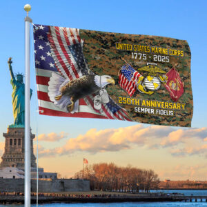 Premium USMC Grommet Flag VPVC120016, 250th Anniversary Marine Corps Flag, Gifts For Marine Veteran, Best Gifts On Father’s Day, Veterans Day.