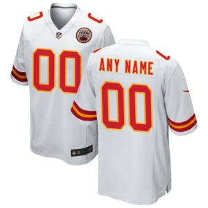 Kansas City Chiefs Personalized White NFL Game Jersey – Name & Number