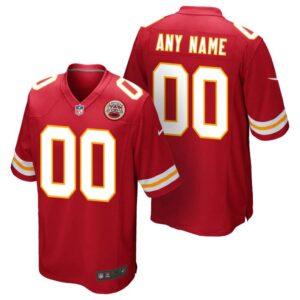Kansas City Chiefs Personalized Red NFL Game Jersey – Name & Number