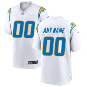 Los Angeles Chargers Personalized White NFL Game Jersey – Name & Number