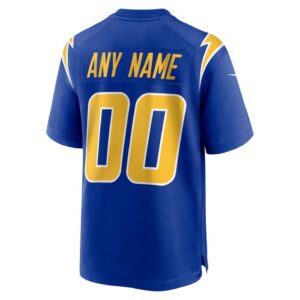 los angeles chargers nike secondary alternate game jersey custom mens back