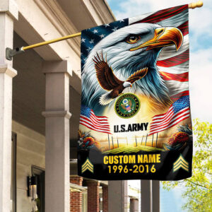 Premium Custom Name, Rank US Army Flag VPVC110201, Gift For Army Veteran, American Flag, Patriotic Flag, Garden Flag, House Flag, Best Gifts On Father’s Day, Independence Day, Veterans Day.