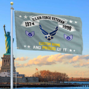 Unique Custom Name, Rank, Year USAF Grommet Flag VPVC107004, Gifts For Airforce Veteran, Gifts For Dad, For Husband, Best Gifts On Father’s Day, Independence Day, Veterans Day.