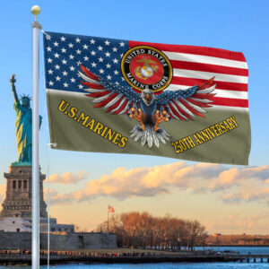 Premium USMC Grommet Flag VPVC120022, 250th Anniversary Marine Corps Flag, Gifts For Marine Veteran, Best Gifts On Father’s Day, Veterans Day.