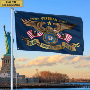 Premium Personalized USCG Veterans Grommet Flag, Gift For Coast Guard Veteran, Gift For Veterans Day, Memorial Day, Father’s Day VPVC104505
