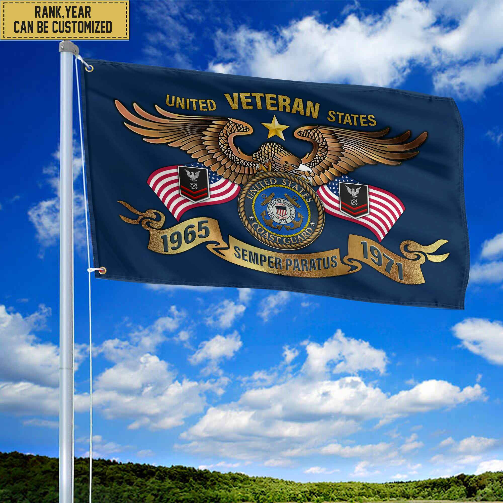Premium Personalized USCG Veterans Grommet Flag, Gift For Coast Guard Veteran, Gift For Veterans Day, Memorial Day, Father’s Day VPVC104505 Premium Personalized USCG Veterans Grommet Flag, Gift For Coast Guard Veteran, Gift For Veterans Day, Memorial Day, Father’s Day VPVC104505