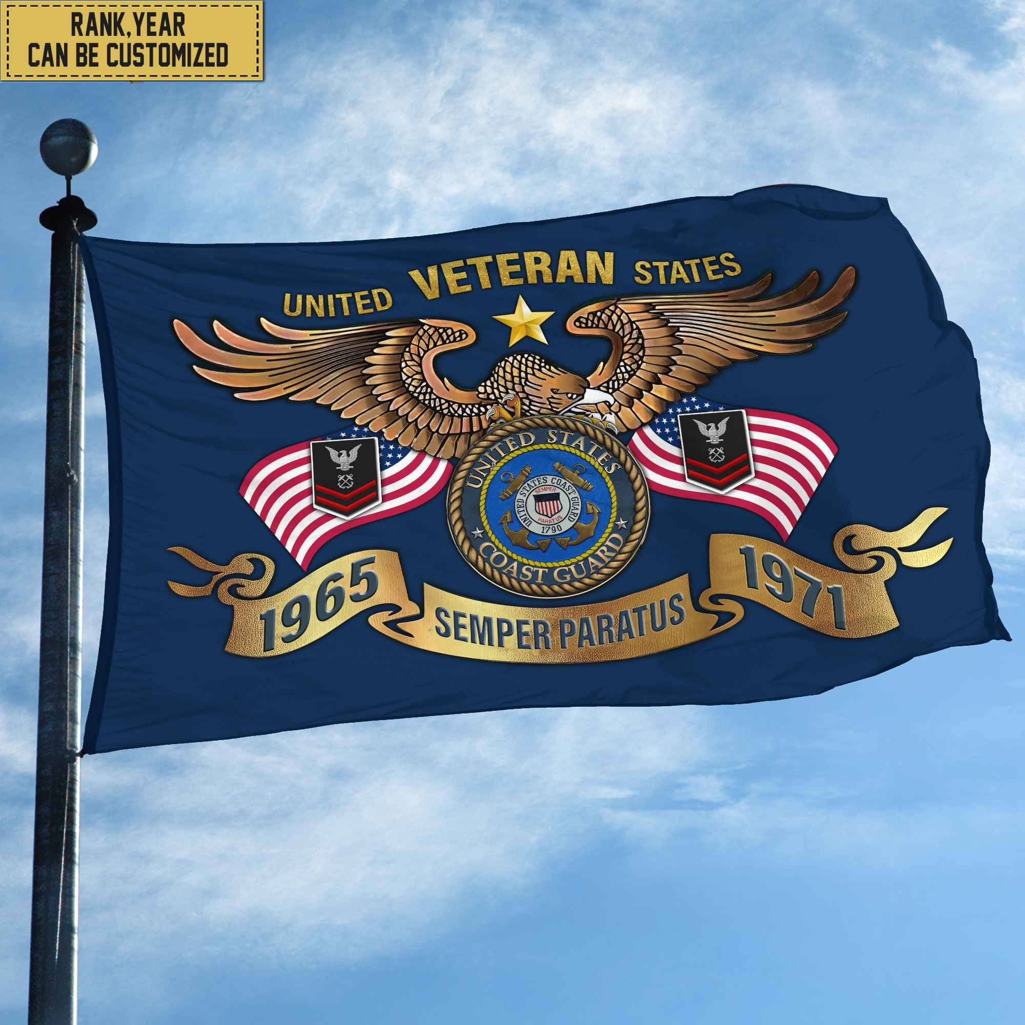 Premium Personalized USCG Veterans Grommet Flag, Gift For Coast Guard Veteran, Gift For Veterans Day, Memorial Day, Father’s Day VPVC104505 Premium Personalized USCG Veterans Grommet Flag, Gift For Coast Guard Veteran, Gift For Veterans Day, Memorial Day, Father’s Day VPVC104505