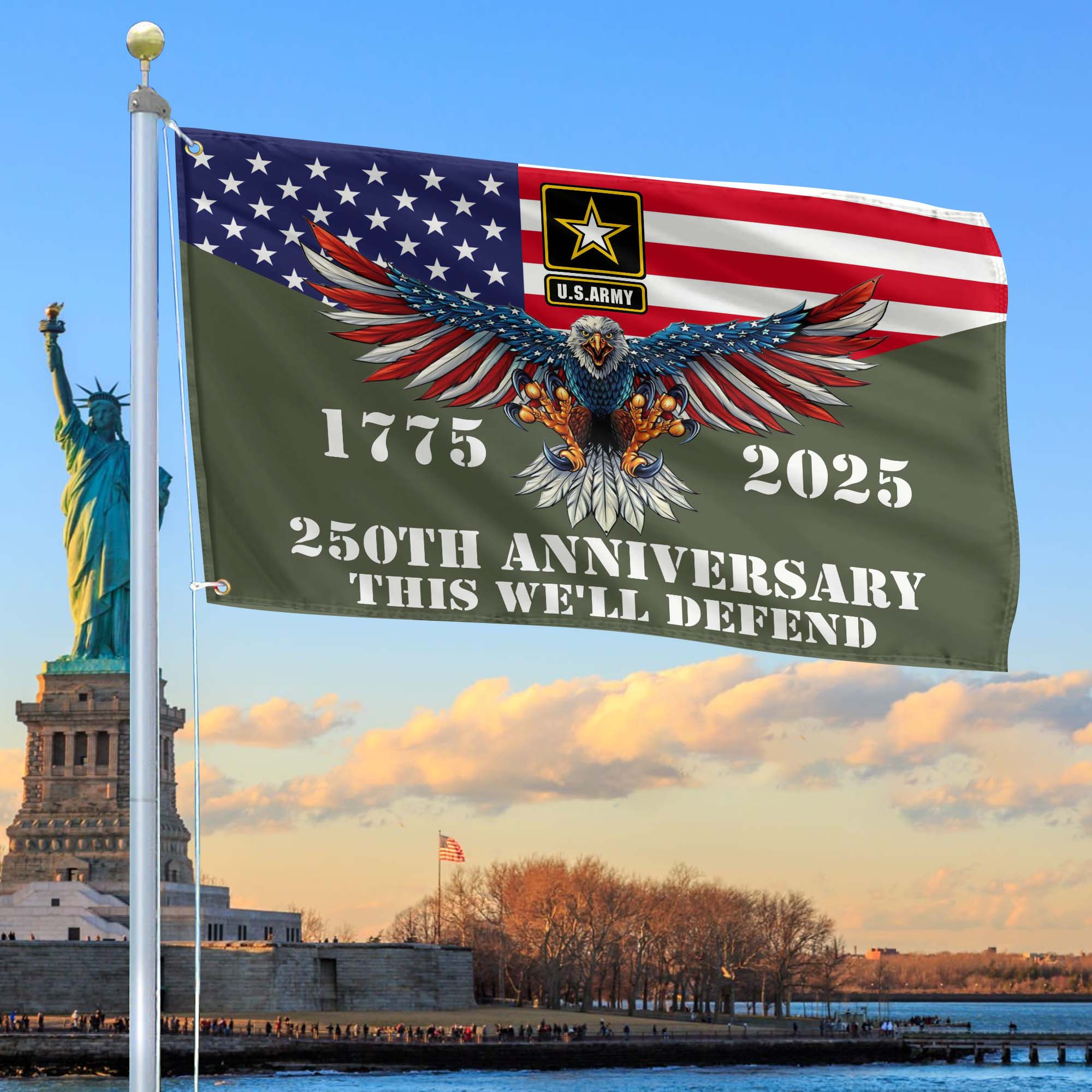 Premium 250th Anniversary Of The Army Grommet Flag VPVC120001, Gifts For Army Veteran, Best Gifts On Father’s Day, Veterans Day. Premium 250th Anniversary Of The Army Grommet Flag VPVC120001, Gifts For Army Veteran, Best Gifts On Father’s Day, Veterans Day.