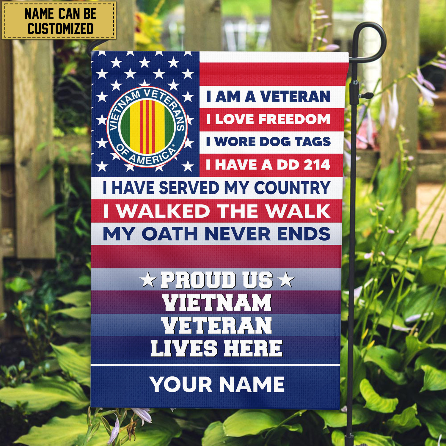 Vietnam Veteran Personalized American Flag, Gift For US Military Veteran, Vietnam Veteran Grommet Flag, Garden Flag, House Flag VPVC102906 Vietnam Veteran Personalized American Flag, Gift For US Military Veteran, Vietnam Veteran Grommet Flag, Garden Flag, House Flag VPVC102906