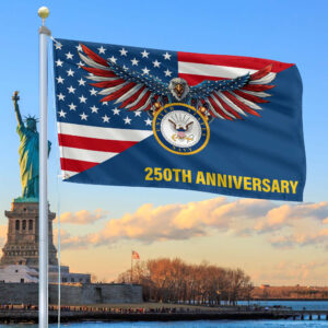Premium US Navy Grommet Flag VPVC120060, 250th Anniversary Navy Flag, Gifts For Navy Veteran, Best Gifts On Father’s Day, Veterans Day.