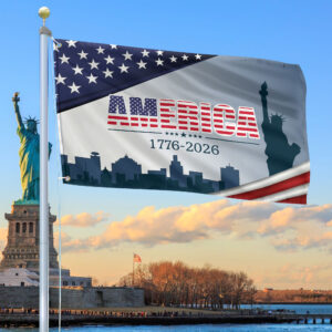 Premium America 250th Anniversary Grommet Flag VPVC120098, America 250th Flag, America 250th Birthday, Best Gifts On Independence Day, Veterans Day.