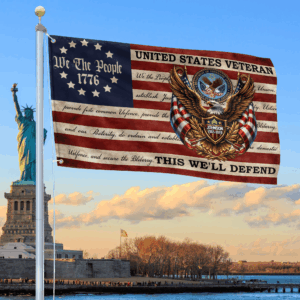 Premium Custom US Veteran Grommet Flag VPVC120153, Gifts For US Veteran, Best Gifts On Independence Day, Veterans Day.