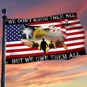 Thank You Veteran We Owe Them All Memorial Day American Grommet Flag PVC260518