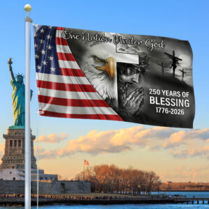 Premium America 250th Anniversary Grommet Flag VPVC120073, America 250th Flag, America 250th Birthday, Best Gifts On Independence Day, Veterans Day.
