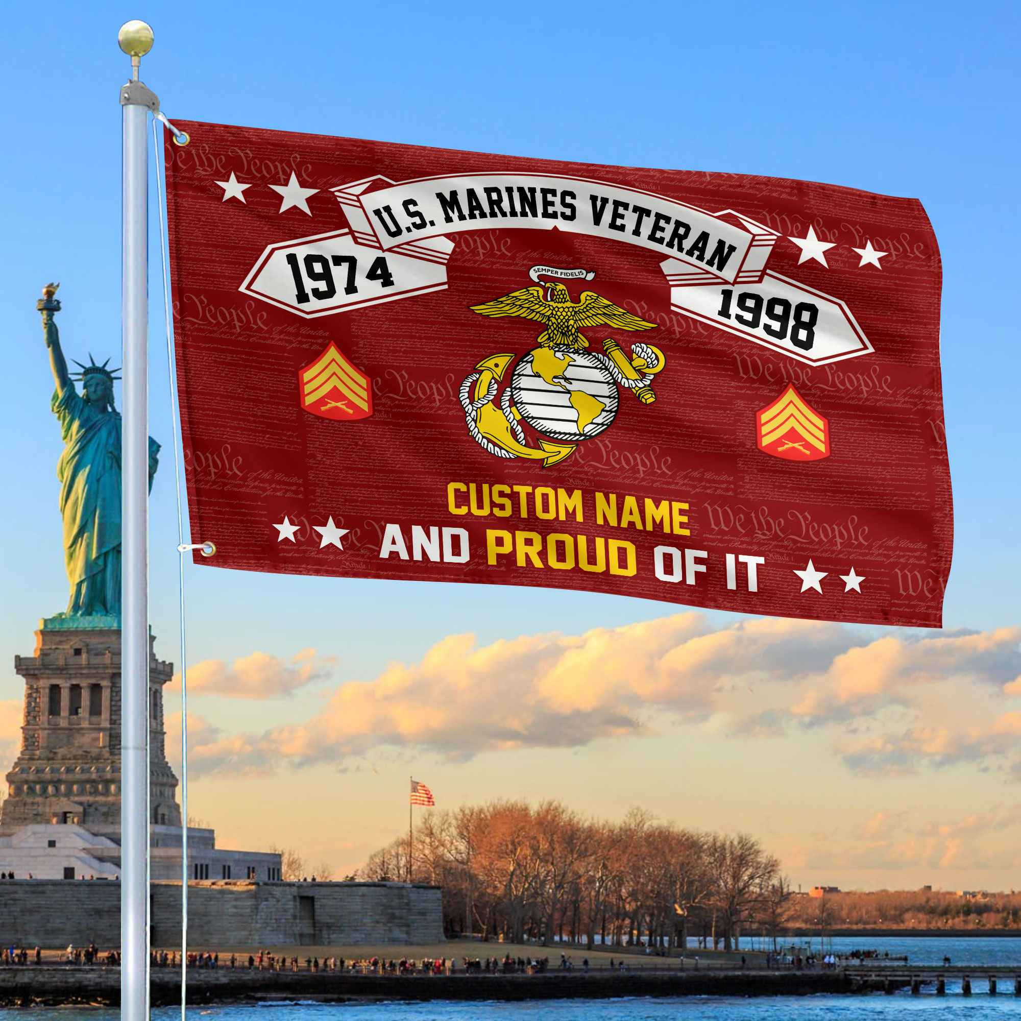 Unique Custom Name, Rank, Year USMC Grommet Flag VPVC107003, Gifts For Marine Veteran, Gifts For Dad, For Husband, Best Gifts On Father’s Day, Independence Day, Veterans Day. Unique Custom Name, Rank, Year USMC Grommet Flag VPVC107003, Gifts For Marine Veteran, Gifts For Dad, For Husband, Best Gifts On Father’s Day, Independence Day, Veterans Day.