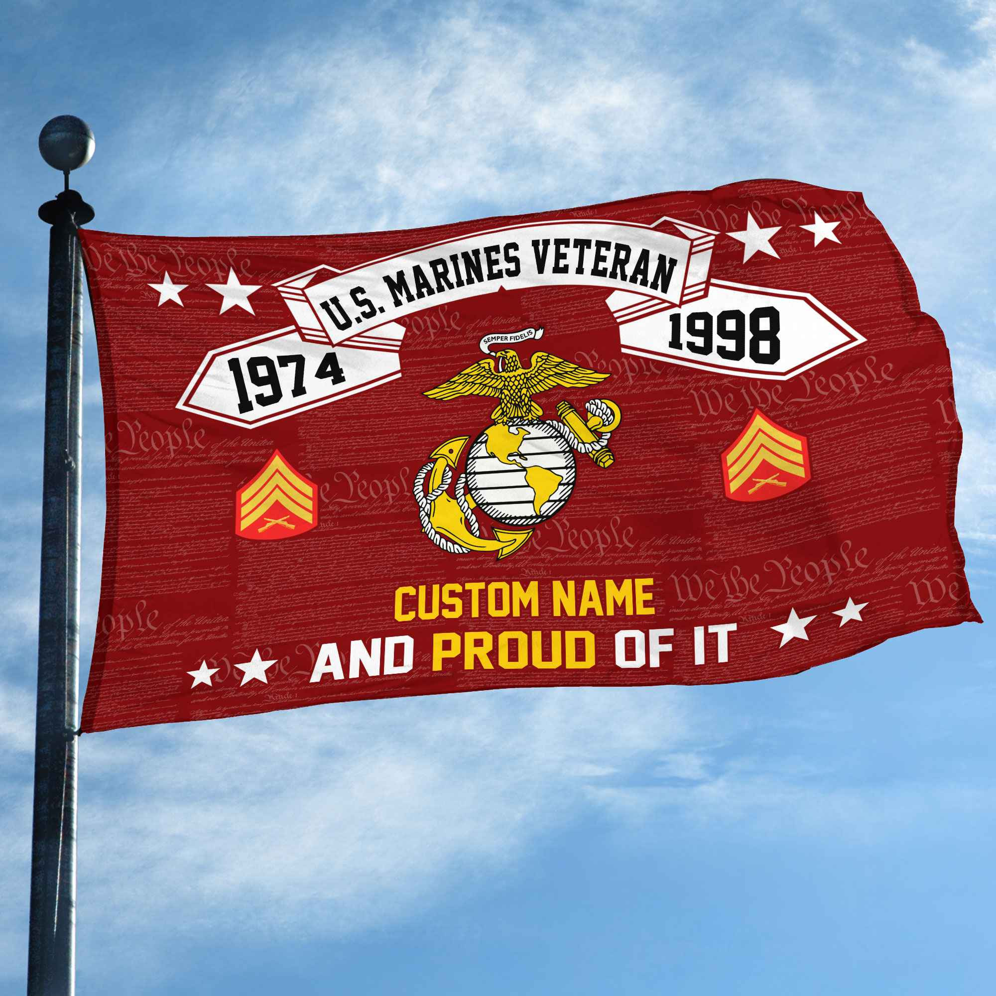 Unique Custom Name, Rank, Year USMC Grommet Flag VPVC107003, Gifts For Marine Veteran, Gifts For Dad, For Husband, Best Gifts On Father’s Day, Independence Day, Veterans Day. Unique Custom Name, Rank, Year USMC Grommet Flag VPVC107003, Gifts For Marine Veteran, Gifts For Dad, For Husband, Best Gifts On Father’s Day, Independence Day, Veterans Day.