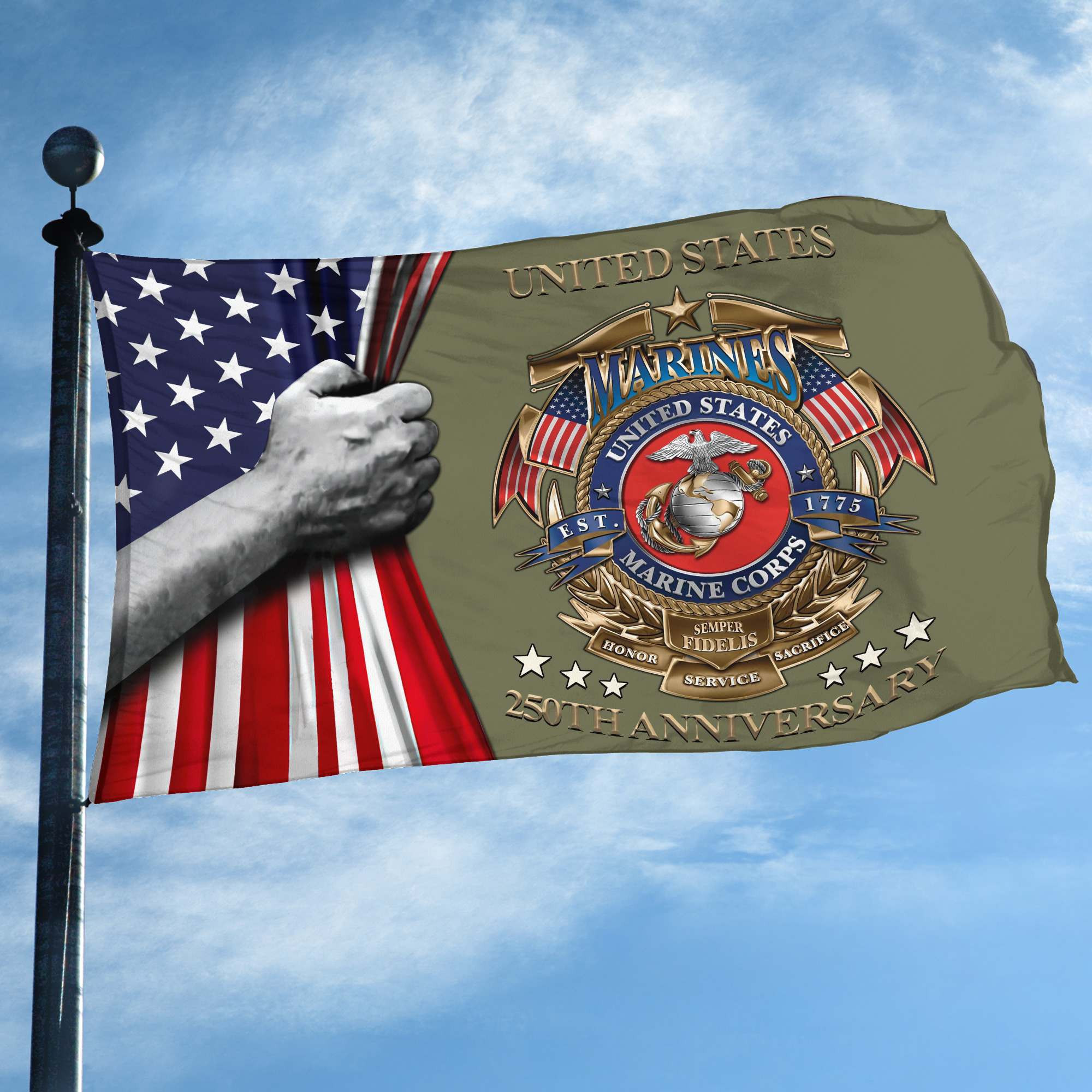 Premium USMC Grommet Flag VPVC120037, 250th Anniversary Marine Corps Flag, Gifts For Marine Veteran, Best Gifts On Father’s Day, Veterans Day. Premium USMC Grommet Flag VPVC120037, 250th Anniversary Marine Corps Flag, Gifts For Marine Veteran, Best Gifts On Father’s Day, Veterans Day.